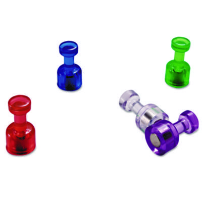 Push Pin Magnets, Assorted Translucent, 0.75